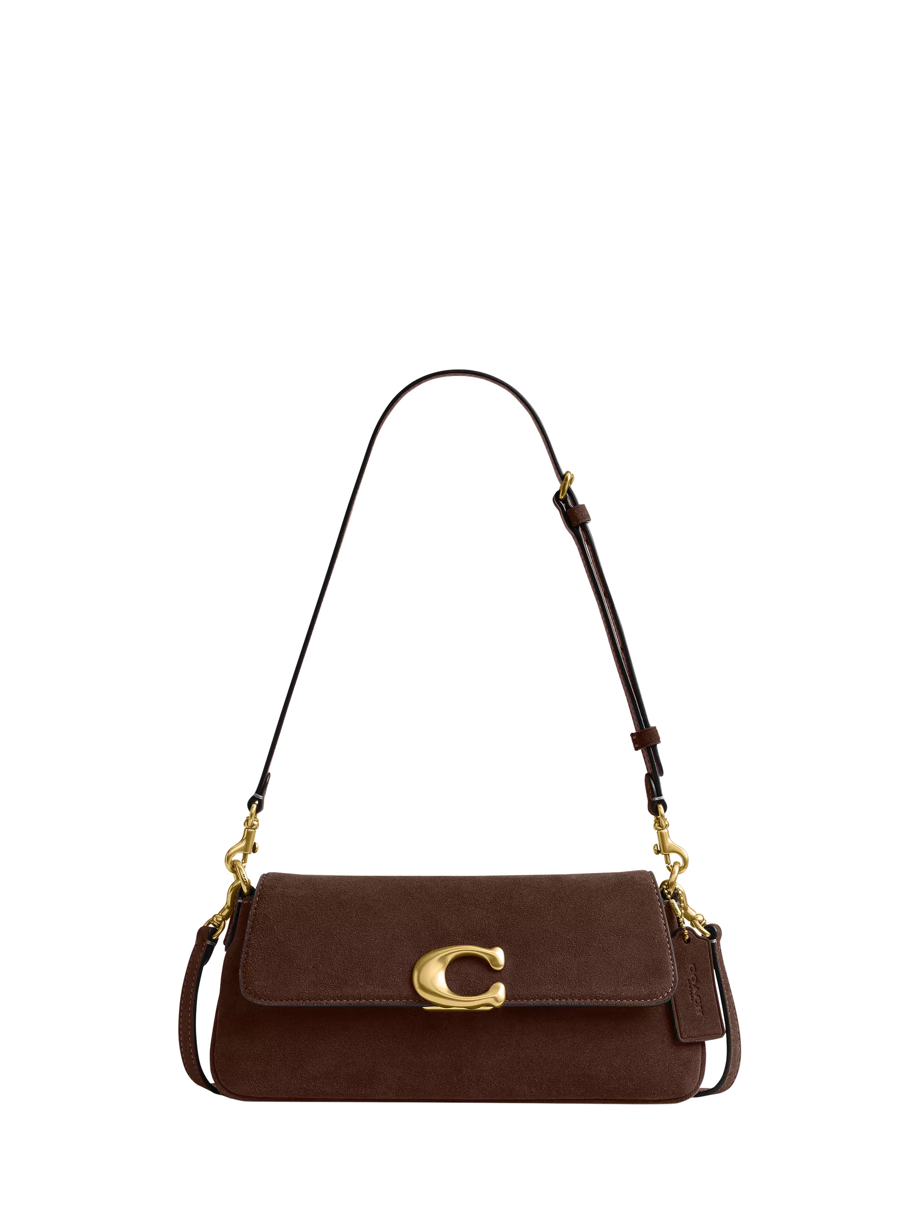 Coach Jet Suede Shoulder Bag, Dark Chocolate | John Lewis (UK)
