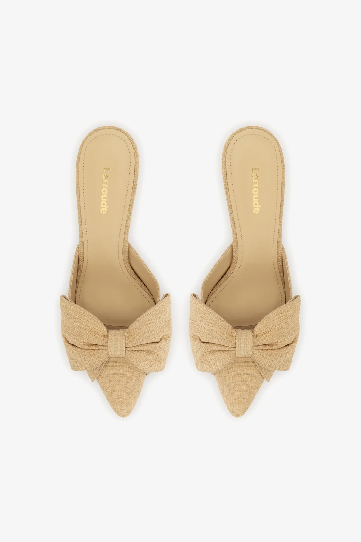 Mini Elle Pump In Beige Raffia | Larroude