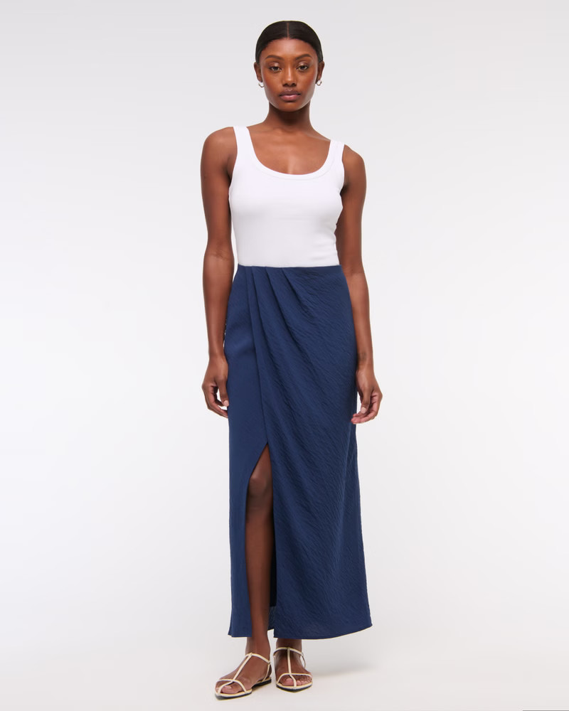 Women's Mid Rise Sarong Maxi Skirt | Women's Bottoms | Abercrombie.com | Abercrombie & Fitch (US)