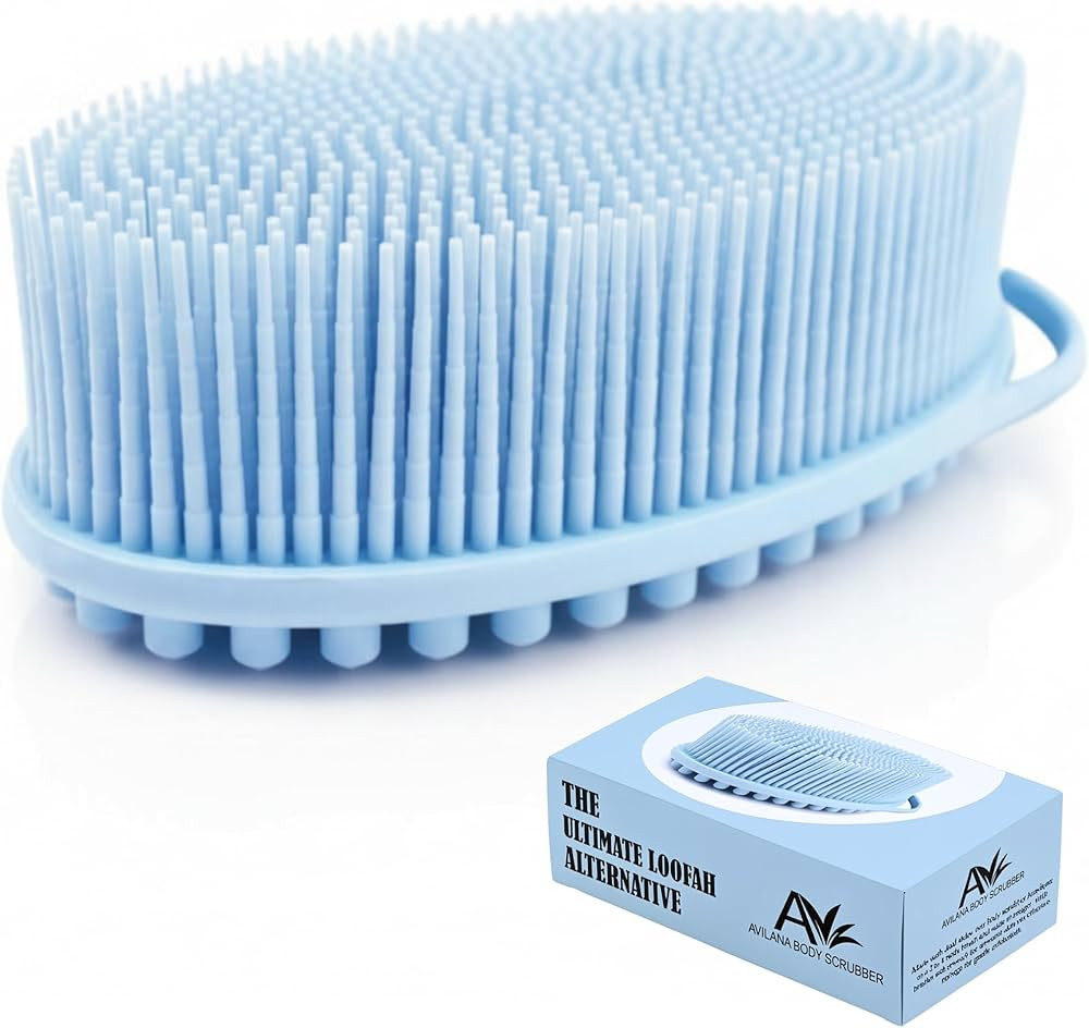 Silicone Body Scrubber for Shower - Gentle Exfoliating Back Scrubber with Soft Bristles - Avilana... | Amazon (US)