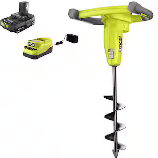 RYOBI ONE+ 18V Cordless Earth Auger with 3 in. Bit, 2.0 Ah Battery and Charger P29160 - The Home ... | The Home Depot