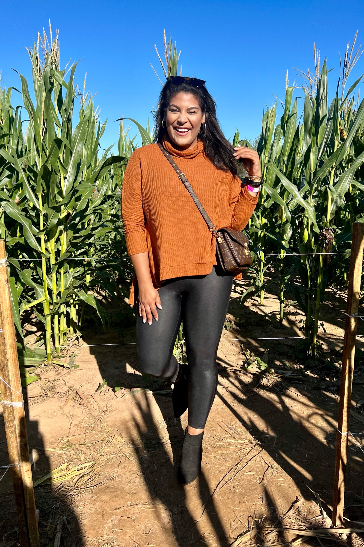 Fall pumpkin picking outfit of the day! 🍁🍂Amazon sweater: XL, spanx leggings: L use code CARLENEXSPANX for 10% off + free shipping/returns, and amazon booties run tts 

// mid size, midsize, size 12, fall fashion, fall outfits, amazon fashion, spanx outfit, faux leather leggings, casual fall outfit

#LTKSeasonal #LTKunder50 #LTKstyletip