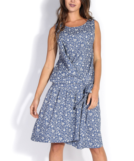 JET Women's Casual Dresses Light - Light Blue Floral Dress - Women | Zulily