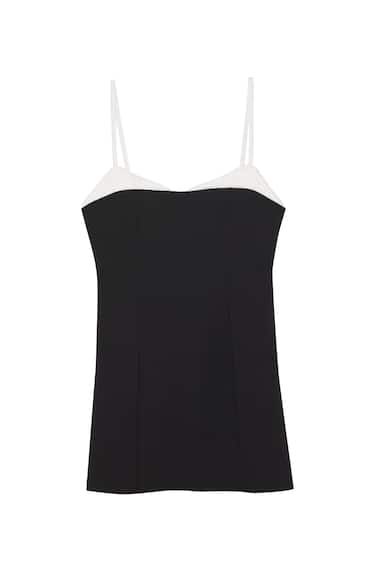 STRAPPY SHORT DRESS WITH LACE TRIM | PULL and BEAR UK