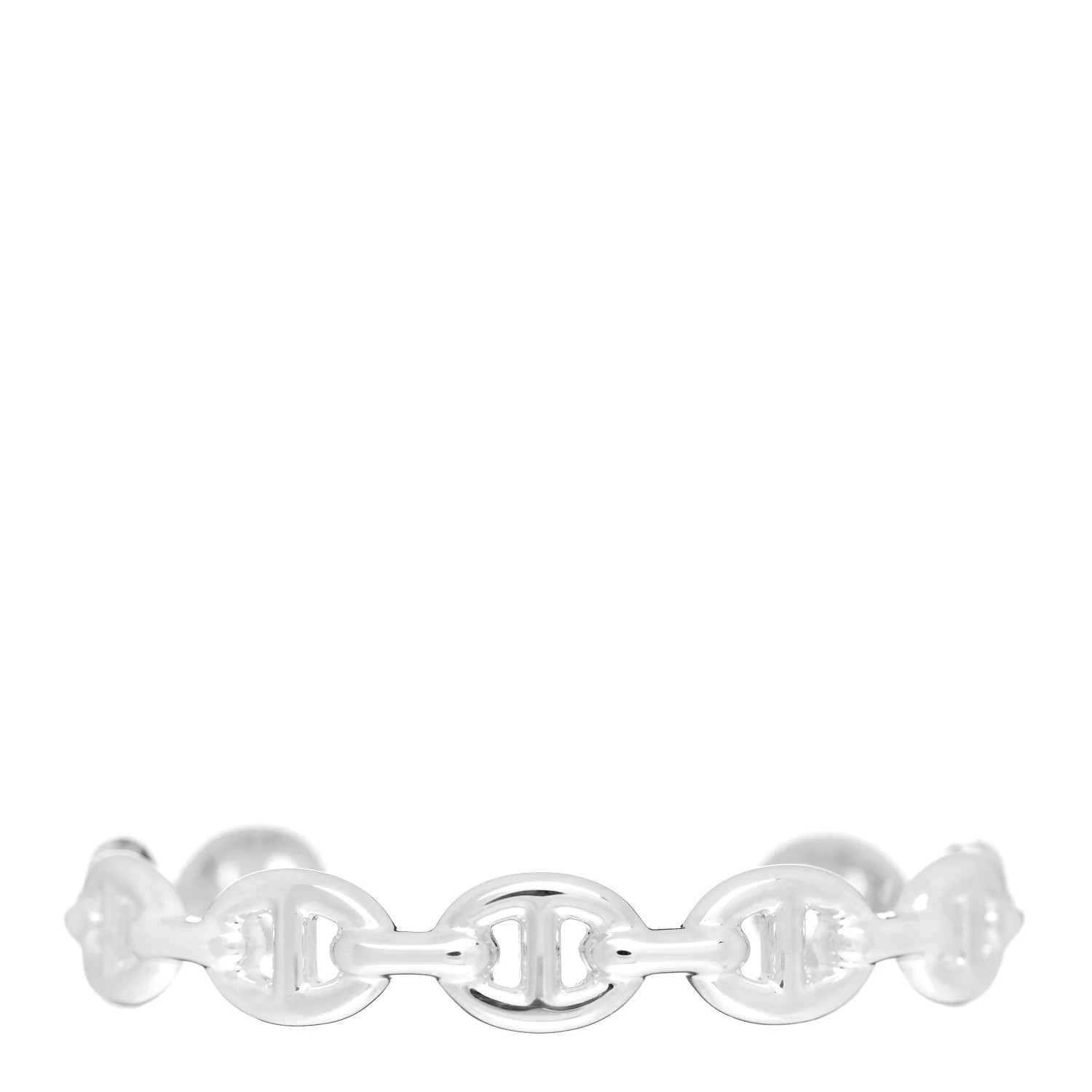 HERMES Sterling Silver MM Chaine d'Ancre Enchainee Cuff Bracelet SH | FASHIONPHILE | Fashionphile