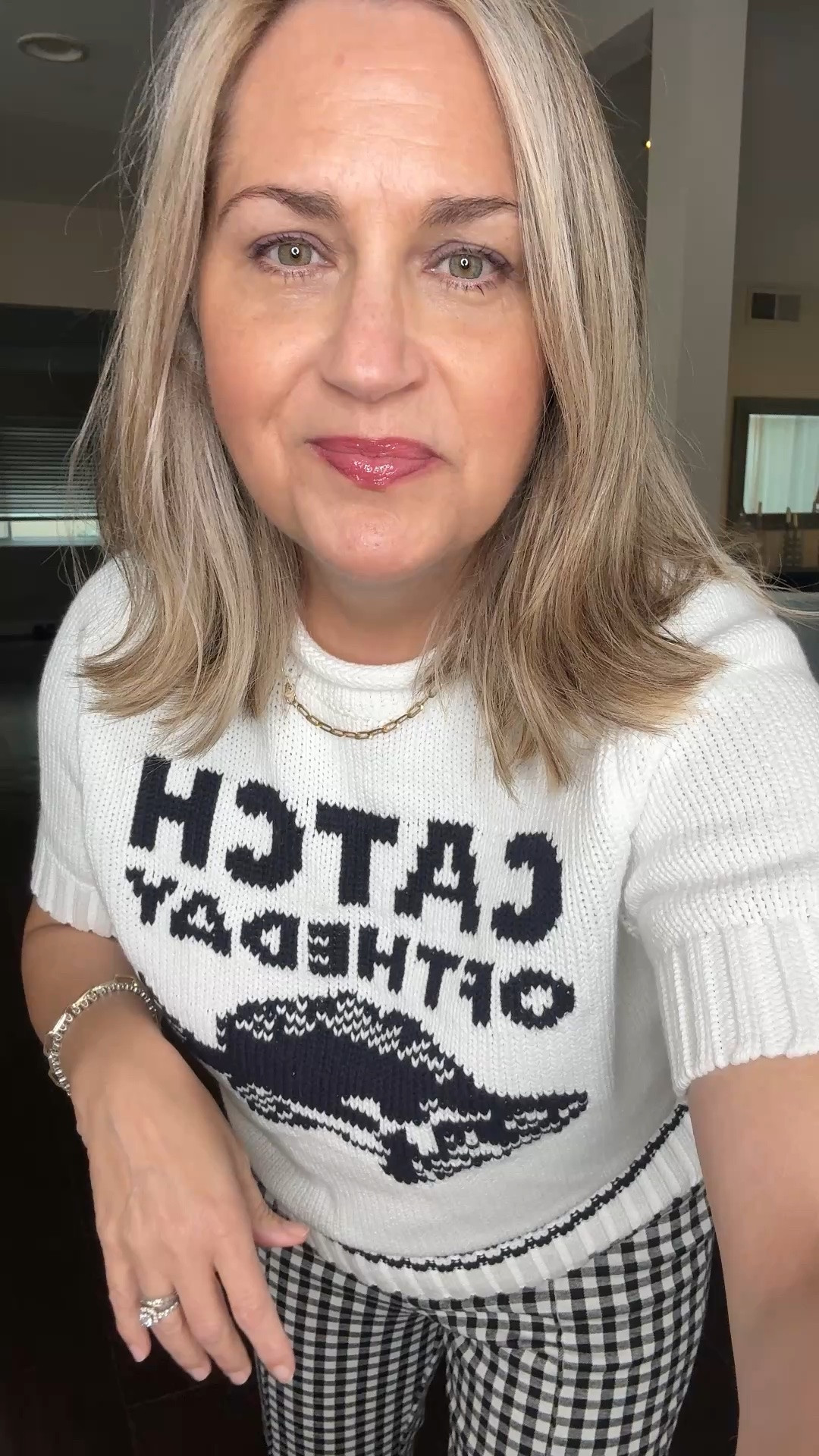 I can’t believe these gingham pants are still on sale for $39. Grab the cute $26 sweater as well and your set for a coastal summer vibe.  

￼@Carve Designs @Laura Geller

#LTKootd #LTKOver40 #LTKSaleAlert
