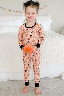 Halloween Two-Piece Bamboo Pajama Set | Beary Scary | Caden Lane