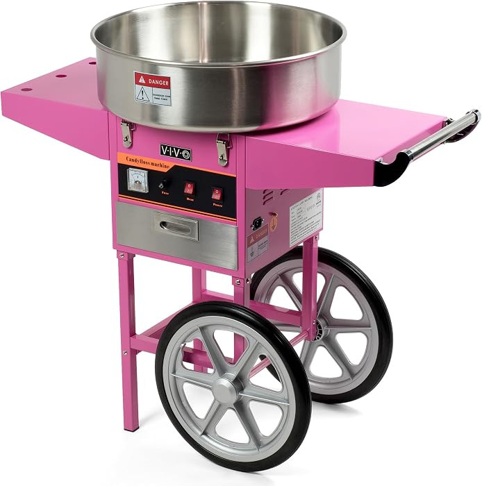 VIVO Pink 1030W Electric Cotton Candy Machine Cart, Mobile Rolling Candy Floss Maker with 20 inch... | Amazon (US)