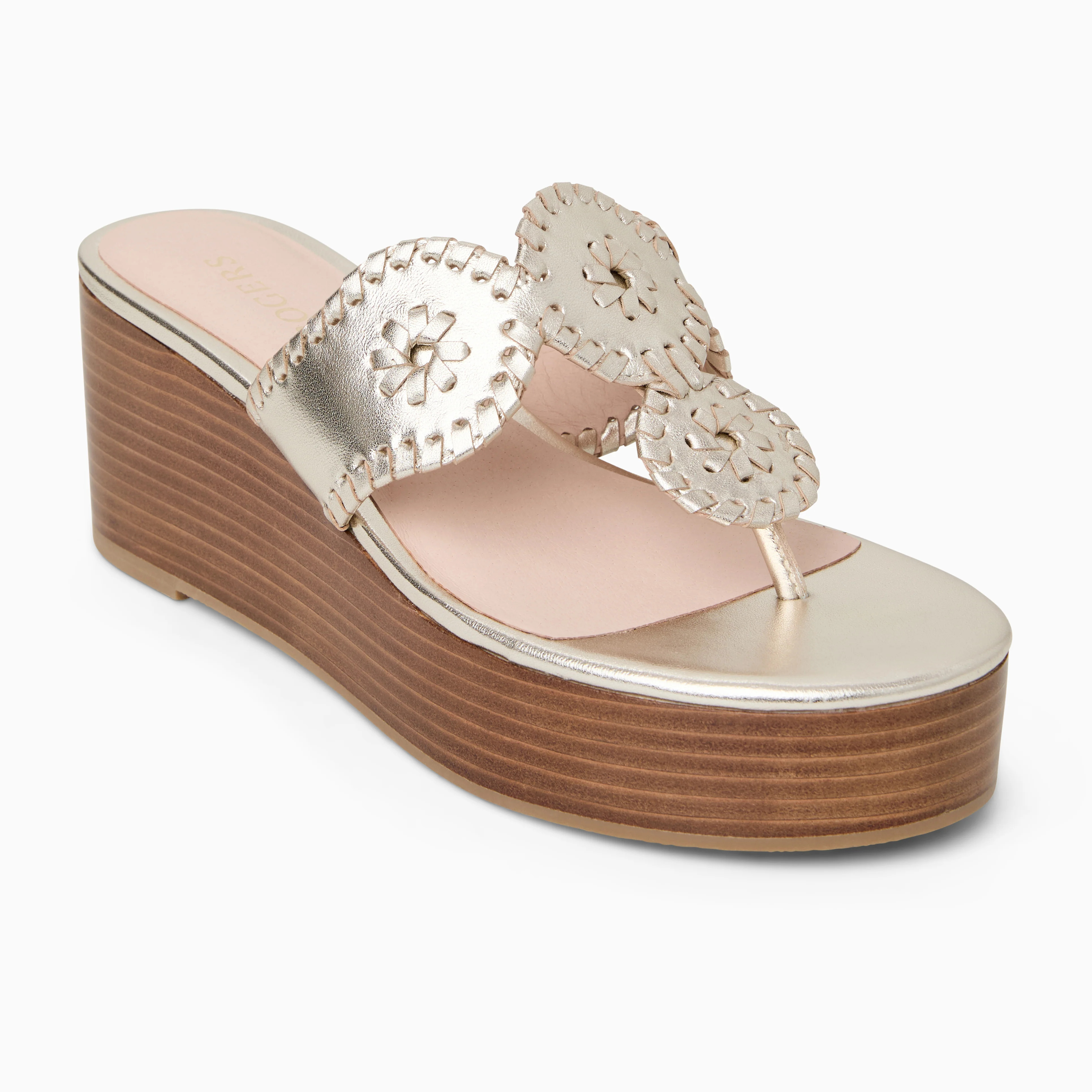 Jack Rogers Women's Kimberly Mid Wedge Gold (Size 8.5) | Jack Rogers