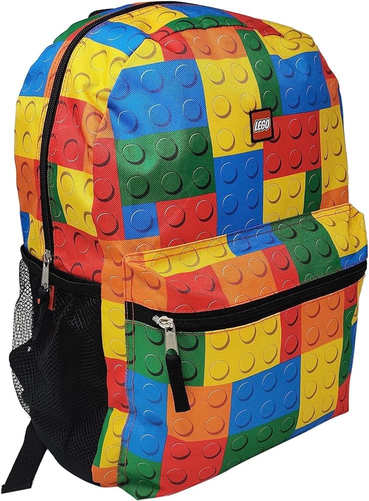 Lego 16" Backpack Bag All Over Print Cargo and Side Mesh Pockets Multicolor | Amazon (US)