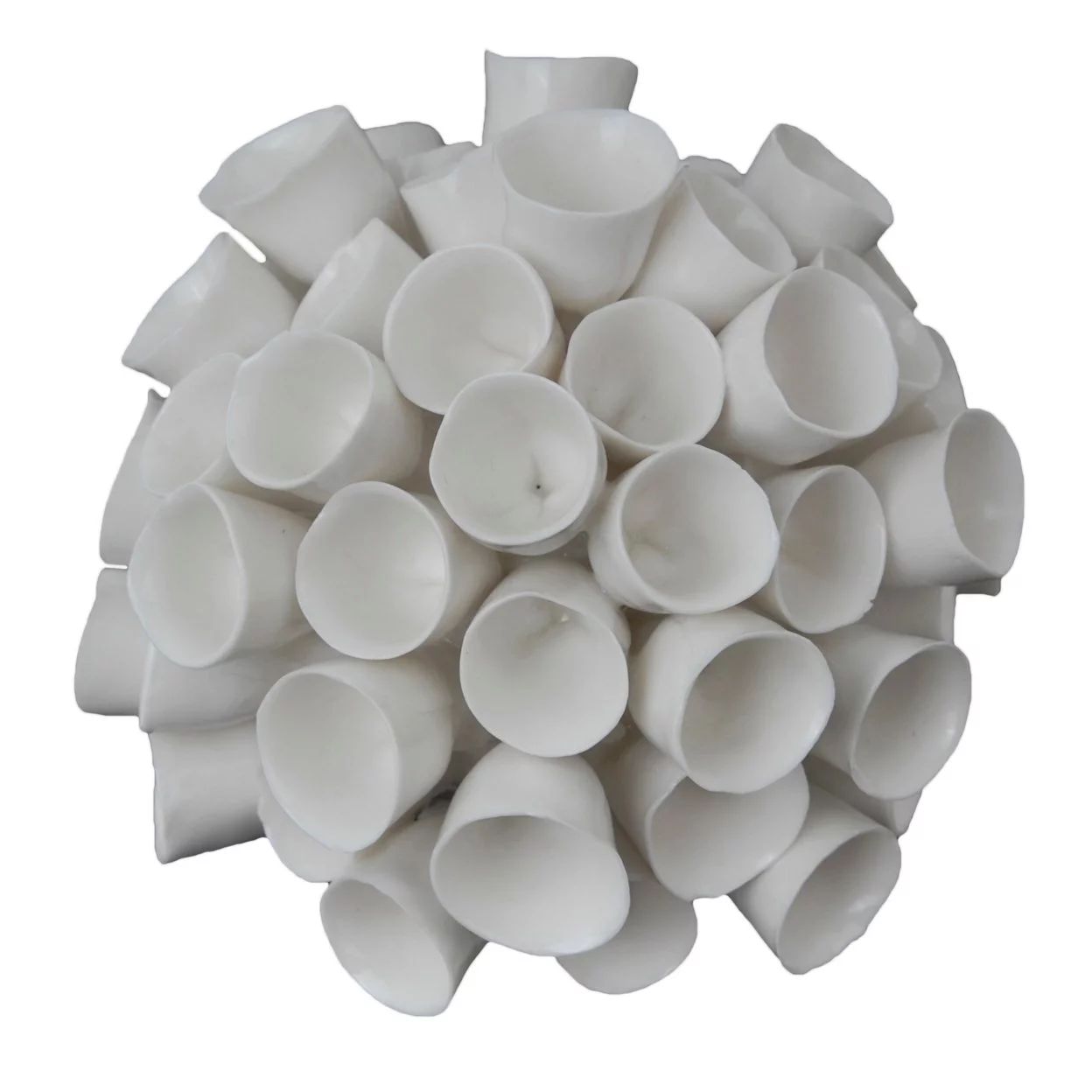 Lily 6 Inch Faux Coral Tabletop Sculpture, Round Ceramic Accent, White- Saltoro Sherpi | Walmart (US)