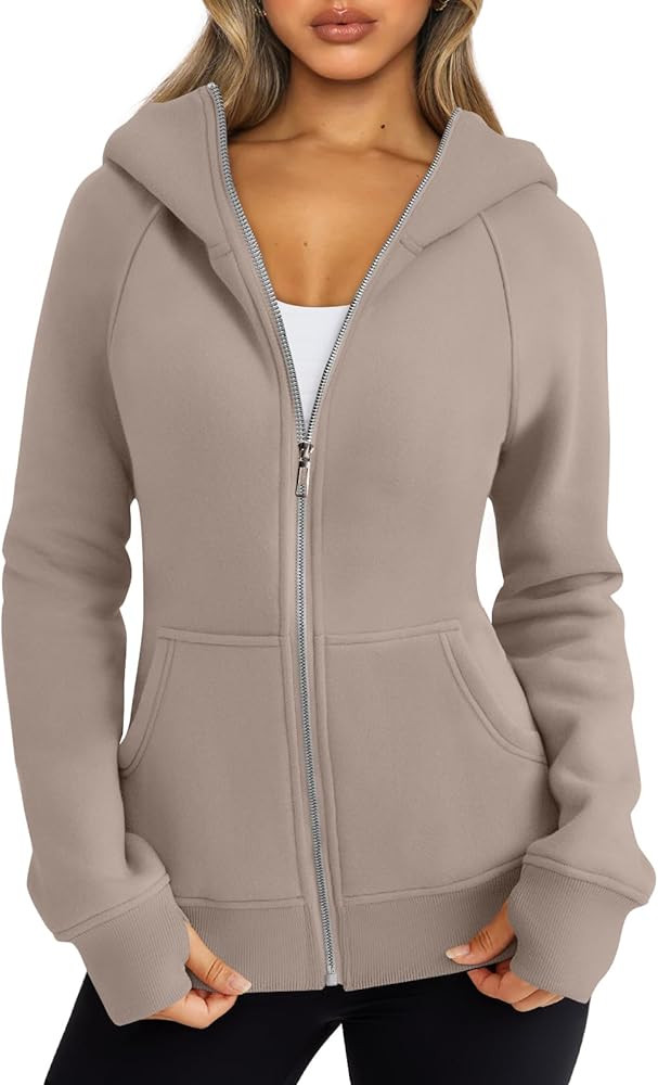 Trendy Queen Womens Zip Up Hoodies Fleece Jackets Oversized Sweatshirts Fall Fashion Outfits Swea... | Amazon (US)