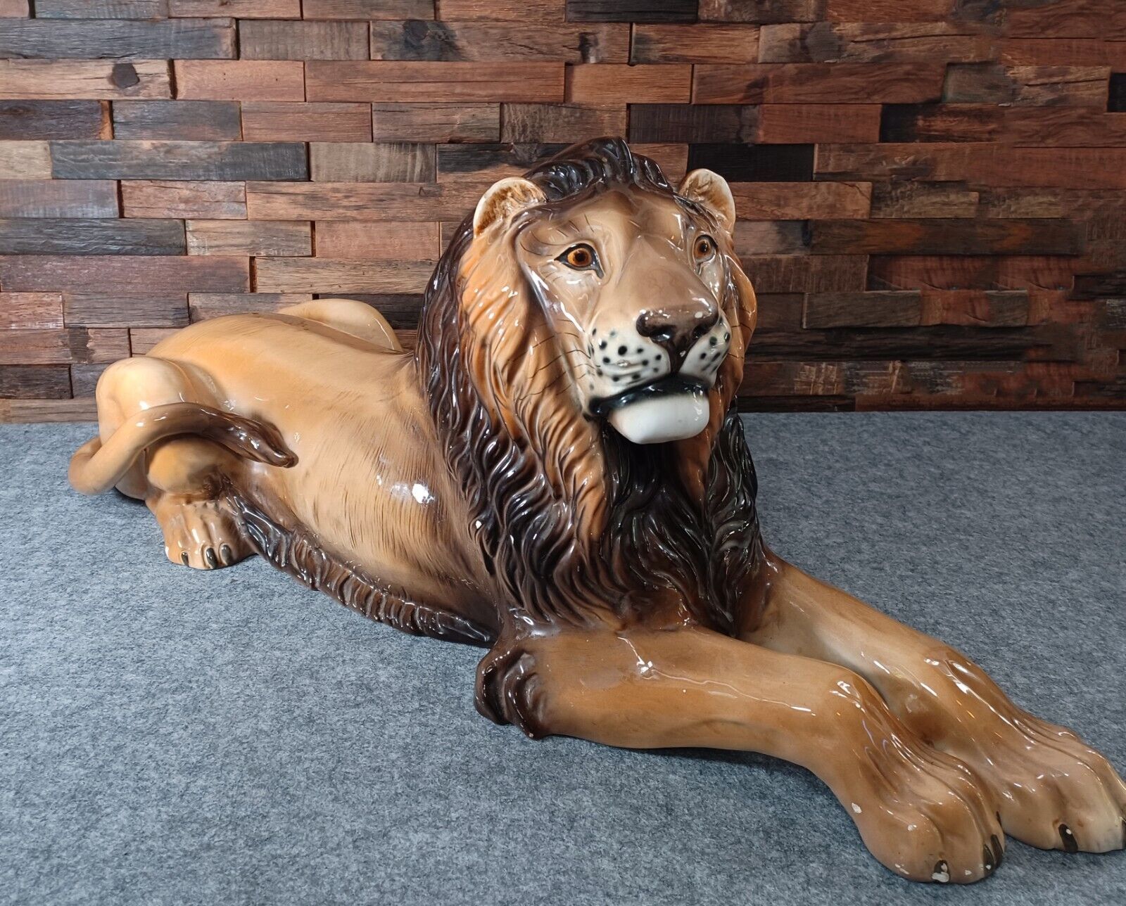 Vintage Mid Century Ceramic Lion Sculpture Statue 2ft Long Made In Italy RARE  | eBay | eBay US