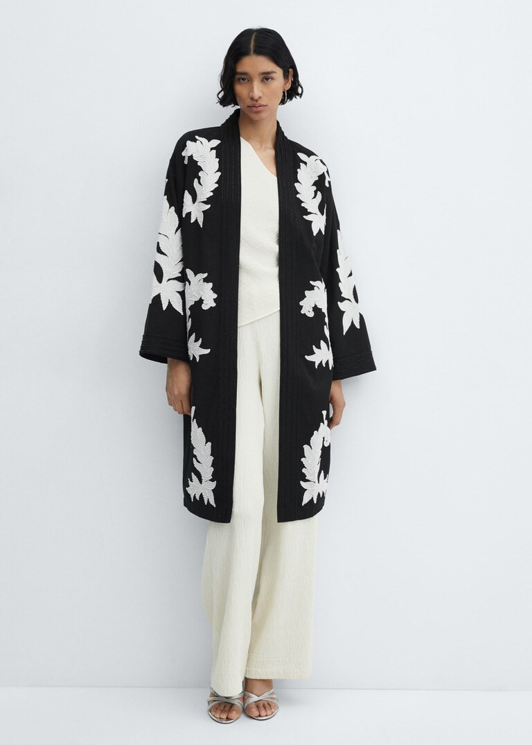 Floral embroidered kaftan -  Women | Mango United Kingdom | MANGO (UK)
