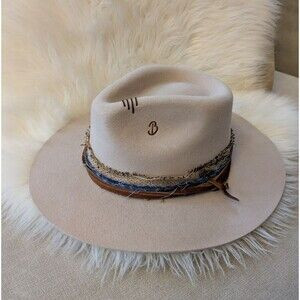Brittoli Beige Tan Bullhide Leather Hat Montecarlo Hat Co L Large | Poshmark