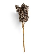 Set Of 3 Iced Pine Cone Stems | Marshalls