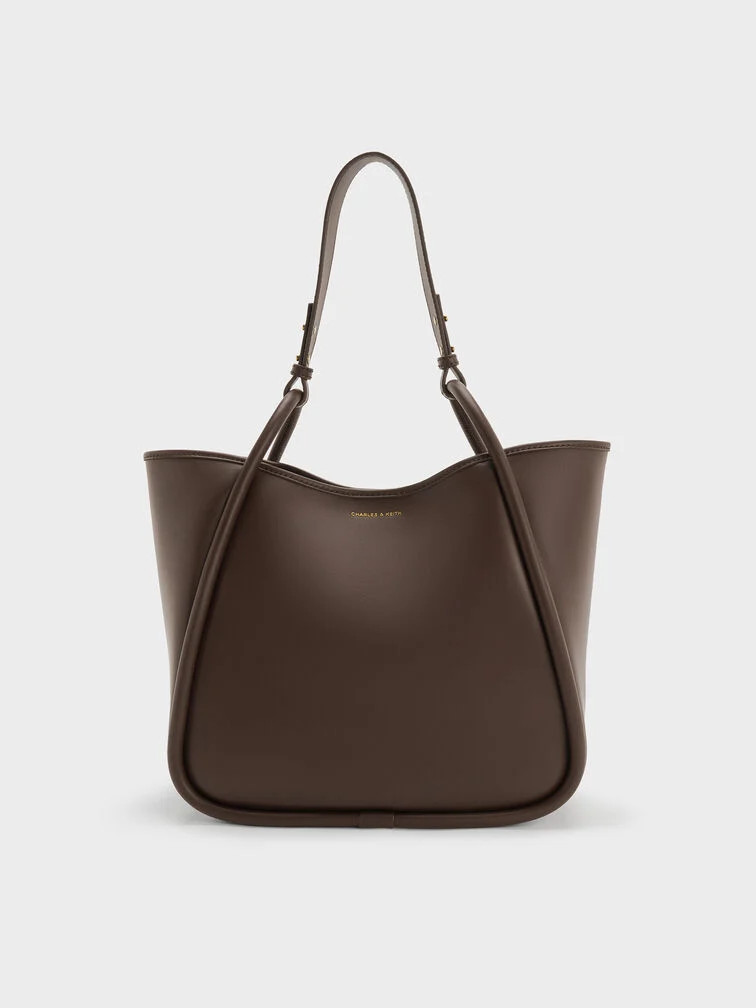 Lyla Tubular Slouchy Tote Bag
    
         - Espresso Brown | Charles & Keith US