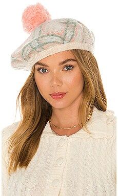 LoveShackFancy Colbran Beret in Magnolia Pink Plaid from Revolve.com | Revolve Clothing (Global)