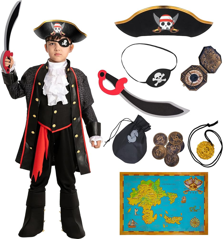 Spooktacular Creations Halloween Pirate Costume for Kids, Boy Captain Pirate Costume for Trick or... | Amazon (US)