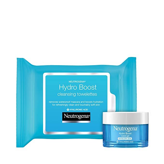 Neutrogena Hydro Boost Hydrating Facial Cleansing Makeup Remover Wipes, Hyaluronic Acid, Twin Pac... | Amazon (US)