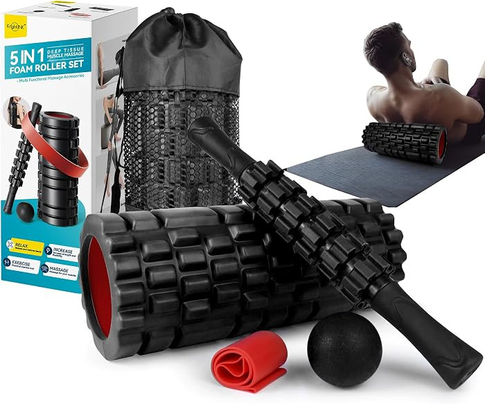 5-in-1 Foam Roller Set High Density Deep Tissue Muscle Massage | Amazon (US)