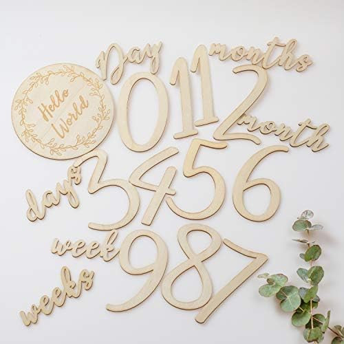 Baby Milestone Numbers|Baby Photo Props Wooden|Newborn Birth Announcement Card Wooden| | Amazon (US)