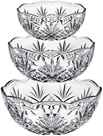 Godinger Bowl Set for Salad, Serving, Mixing, Dublin Crystal Collection - Set of 3 | Amazon (US)