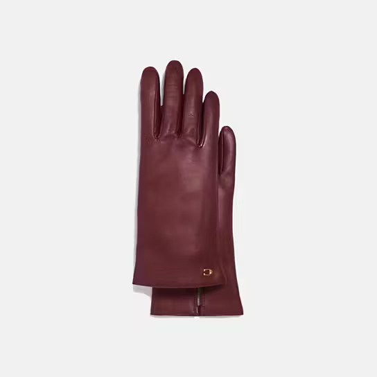 Sculpted Signature Leather Tech Gloves | Coach (US)