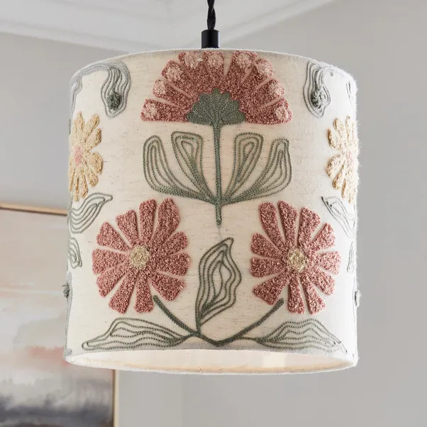 Floral Embroidered Lamp Shade | Dunelm