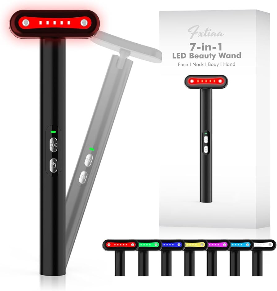 Led-Light-Therapy, 7 Color Face Skincare Wand with Facial Massager LED Face Skin Rejuvenation for... | Amazon (US)
