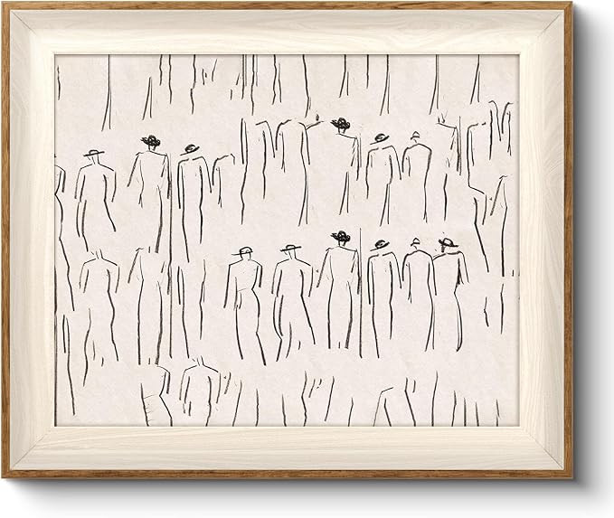 VIYYIEA Abstract Framed Canvas Wall Art Room Decor Minimalist Portrait Artwork Wall Decorations V... | Amazon (US)