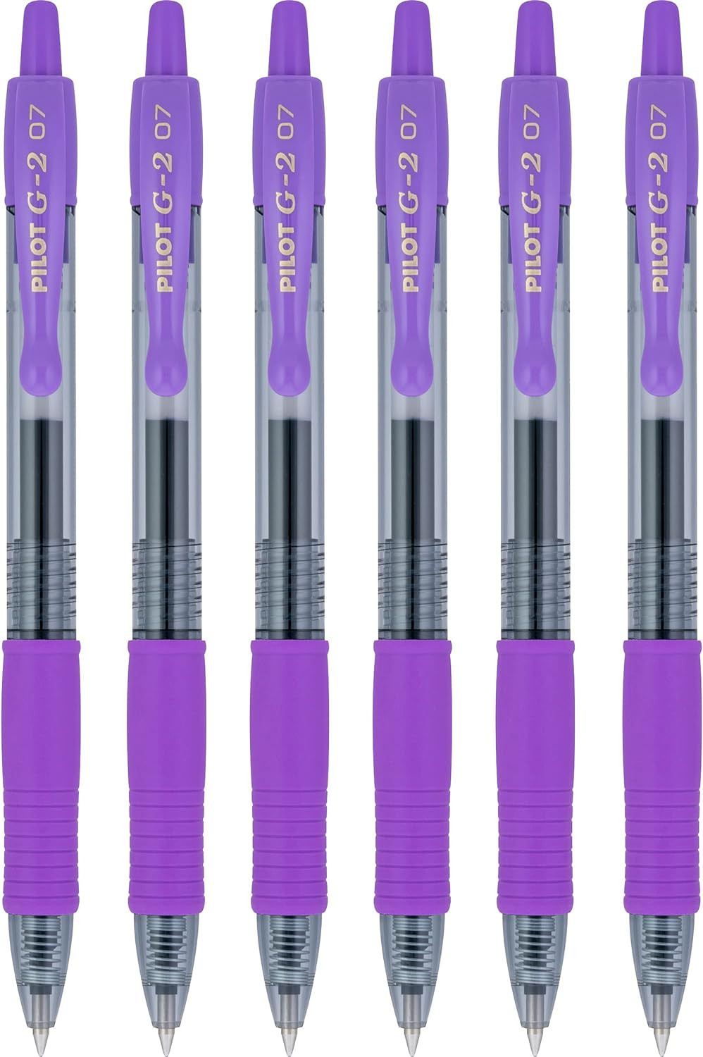 Pilot G2 Retractable Rollerball Gel Pens, Fine Point, 0.7mm, Purple Ink, 6 Count | Amazon (US)