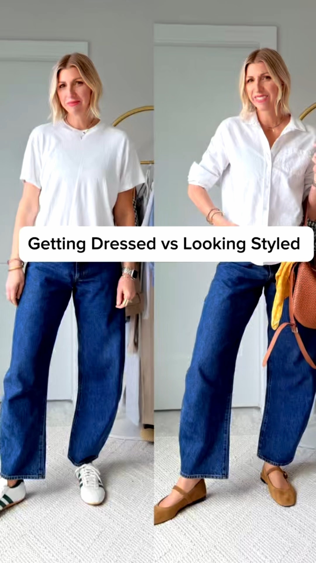 Relaxed jeans aren’t the problem—your styling is.

If they’ve ever made you feel boxy, swallowed, or just… off—
it’s not your body. It’s the details.

The right shoe changes the weight.
A small sleeve adjustment adds movement.
Even your neckline can shift the entire silhouette.

This is how you take denim from basic to intentional—without overthinking it.

Because effortless style is never accidental.

Shop the pieces that pull this look together 👇
(and save this for the next time your jeans aren’t giving what they should)

#LTKgrwm #LTKootd #LTKOver40