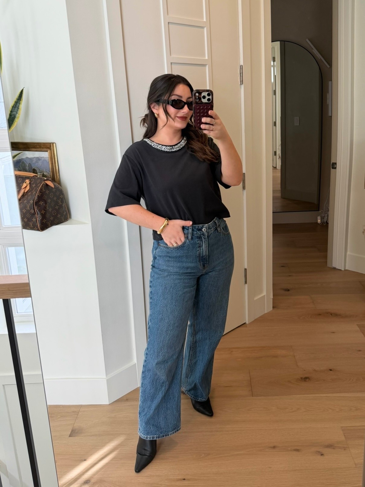 OOTD! 

What I'm wearing to a birthday lunch with family! 

Top size small petite 
Jeans size 27 extra short 

5'0" 140lbs 

#LTKSaleAlert #LTKootd #LTKPetite