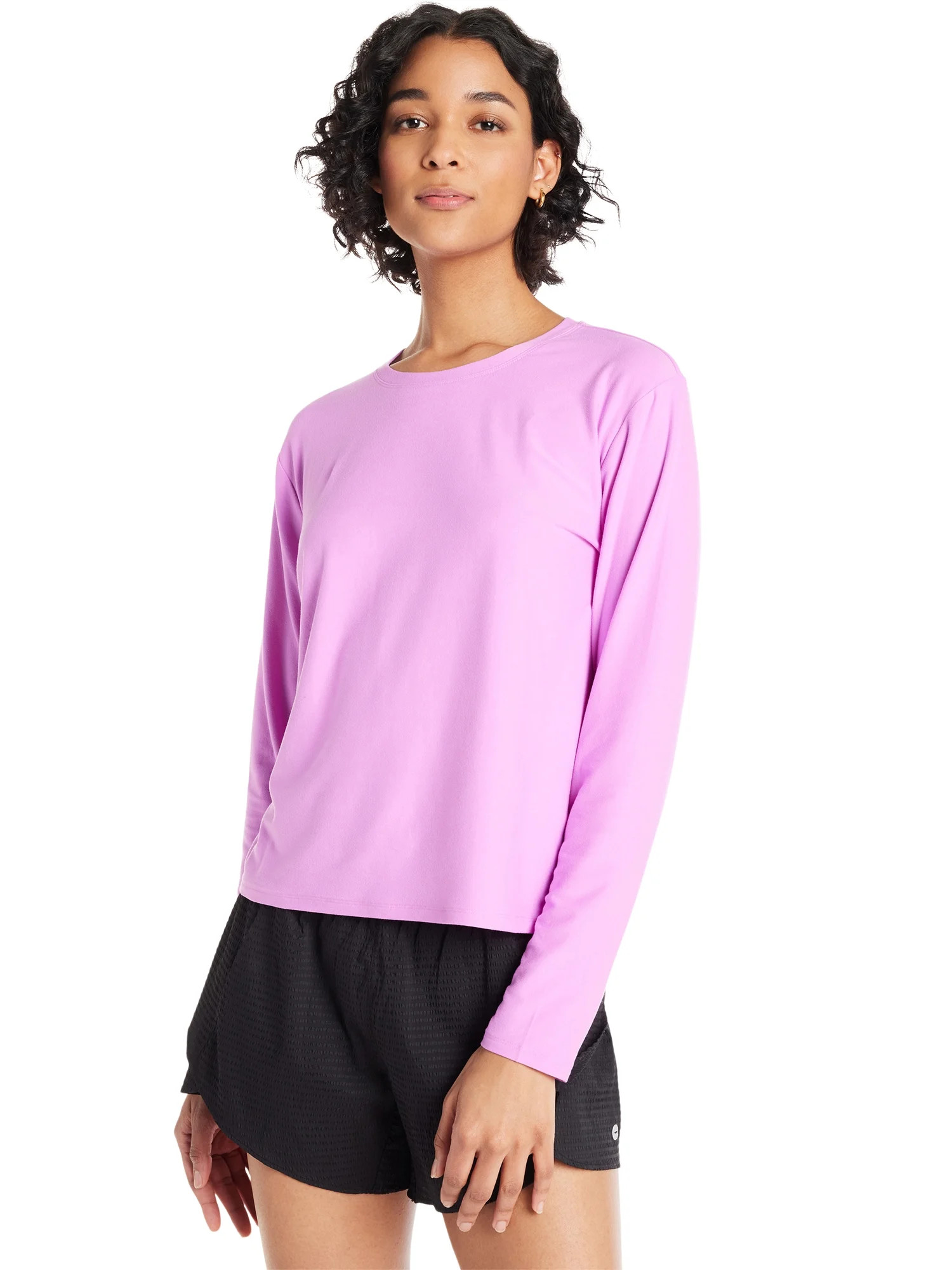 Athletic Works Women's and Women's Plus ButterCore Soft Tee with Long Sleeves, Sizes XS-4X | Walmart (US)
