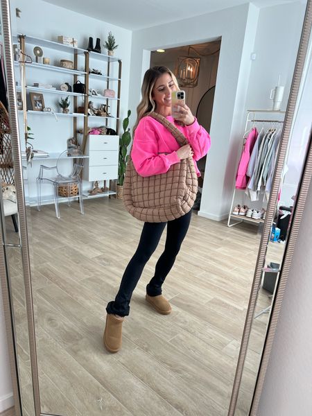 Free people quilted shoulder bag is restocked!!

Pink sweater runs tts
Mini bootcut leggings run tts
Ankle mini Sherpa booties run tts and are an Amazon find 

#LTKshoecrush #LTKunder100 #LTKstyletip