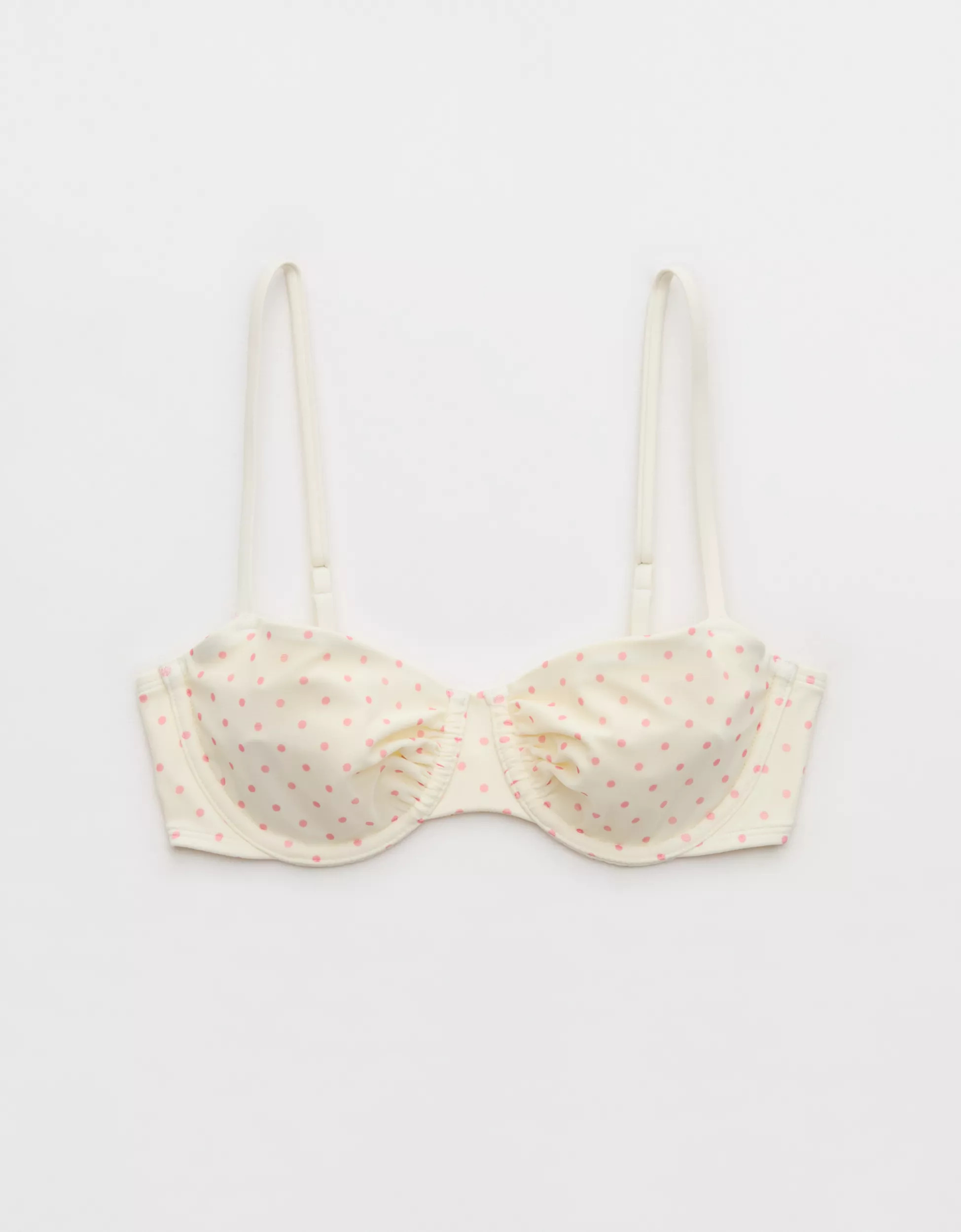 Aerie Mesh Ruched Unlined Underwire Bikini Top | Aerie