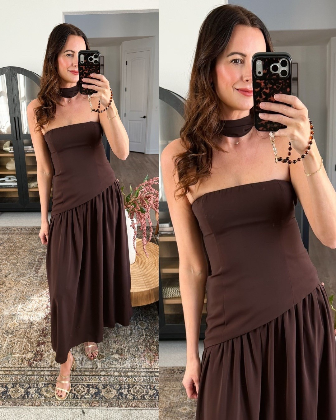 This brown asymmetrical maxi is so pretty and perfect for these winter months! 

#LTKgrwm #LTKootd #LTKTall