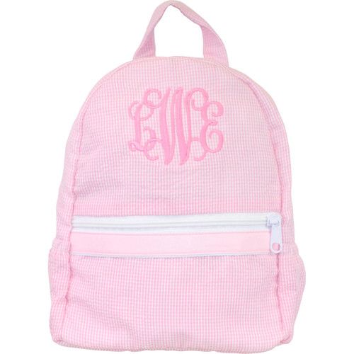 Pink Gingham Seersucker Backpack | Cecil and Lou