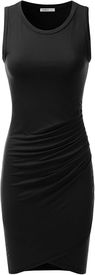 Doublju Stretchy Fitted Tulip Hem Tank Dress for Women with Plus Size (Made in USA) | Amazon (US)