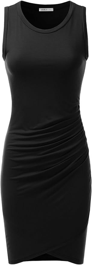 Doublju Stretchy Fitted Tulip Hem Tank Dress for Women with Plus Size (Made in USA) | Amazon (US)