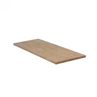 Hampton Bay 6 ft. L x 25 in. D Unfinished Hevea Solid Wood Butcher Block Countertop With Square E... | The Home Depot