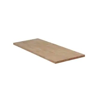 Hampton Bay 6 ft. L x 25 in. D Unfinished Hevea Solid Wood Butcher Block Countertop With Square E... | The Home Depot