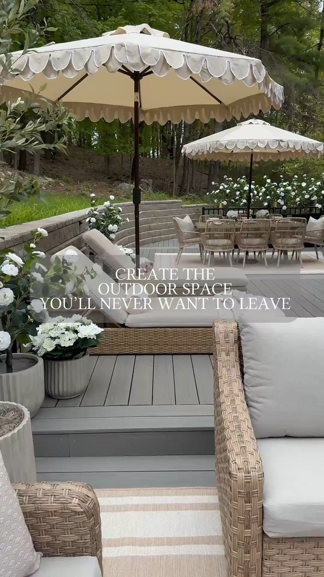 Create The Outdoor Space You’ll Never Want To Leave.

Outdoor season is looking extra cozy. ✨ From the scalloped umbrellas to the woven dining chairs and neutral lounge seating, these pieces instantly make any patio feel like a relaxing resort getaway. Loving the layered textures, soft neutrals, and timeless outdoor styling details for summer hosting season. ☀️ 

outdoor living | patio decor | backyard inspiration | outdoor furniture | patio styling | summer hosting | neutral decor | cozy patio | scalloped umbrella | outdoor dining | patio season | backyard oasis | woven chairs | outdoor entertaining | luxury outdoor living | deck decor | patio refresh | outdoor aesthetic | resort style patio | backyard setup | outdoor lounge | neutral outdoor decor | summer patio | outdoor finds | elegant outdoor spaces

#LTKSeasonal #LTKHome #LTKSaleAlert

#LTKSeasonal #LTKHome #LTKSaleAlert