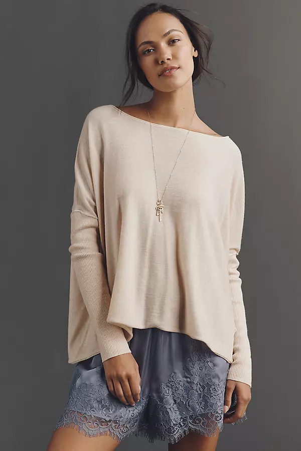 Pilcro Asymmetric Long-Sleeve Oversize Sweater | Anthropologie (US)