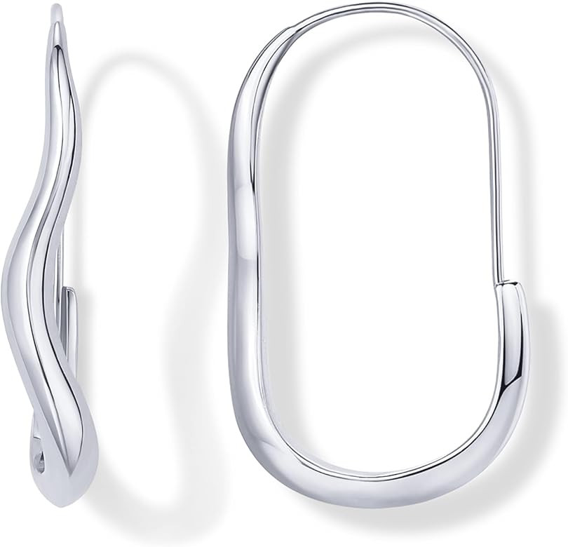 PAVOI 14K Gold Plated Sterling Silver Posts Wavy Infinity Hoops | Lightweight Twisted Earrings | ... | Amazon (US)