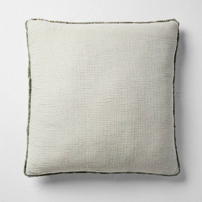 Euro 26&#39;&#39;x26&#39;&#39; Textured Chambray Cotton Decorative Throw Pillow Sage Green - Casa... | Target