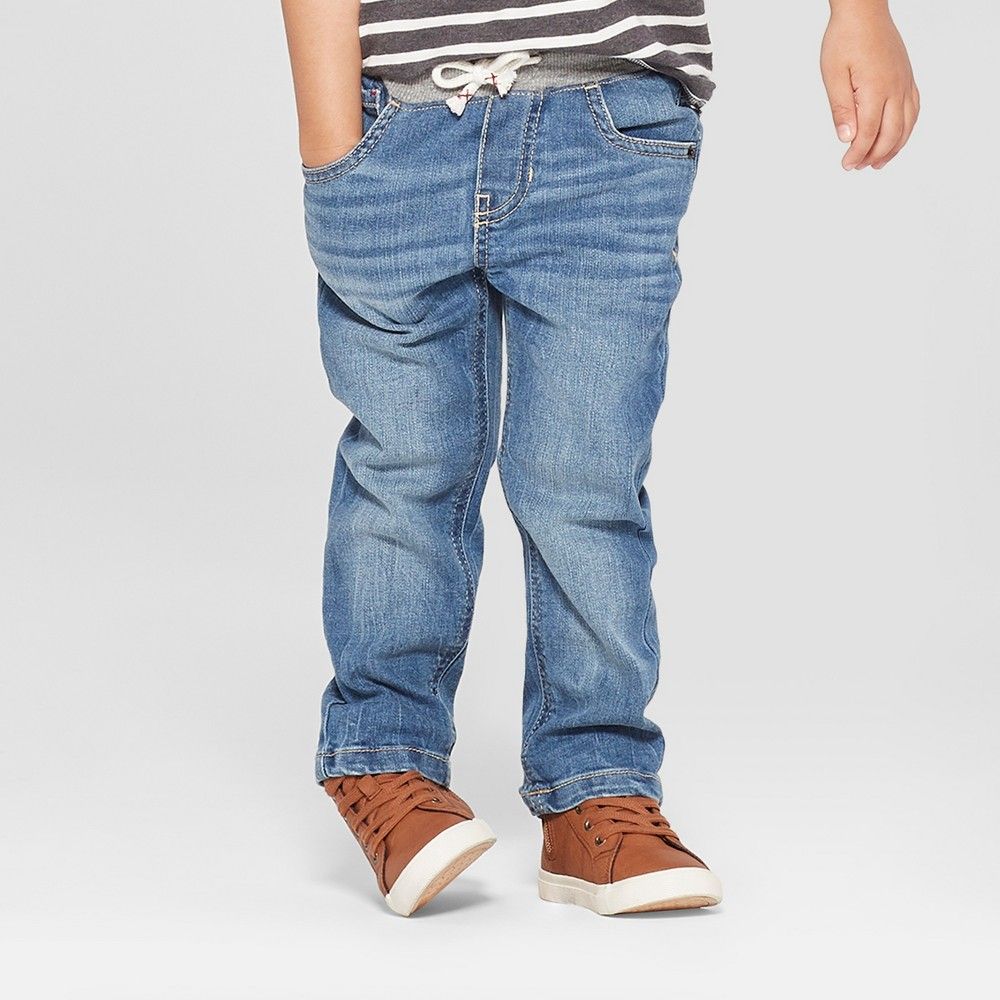Toddler Boys' Pull-On Straight Fit Jeans - Cat & Jack Blue 18M | Target