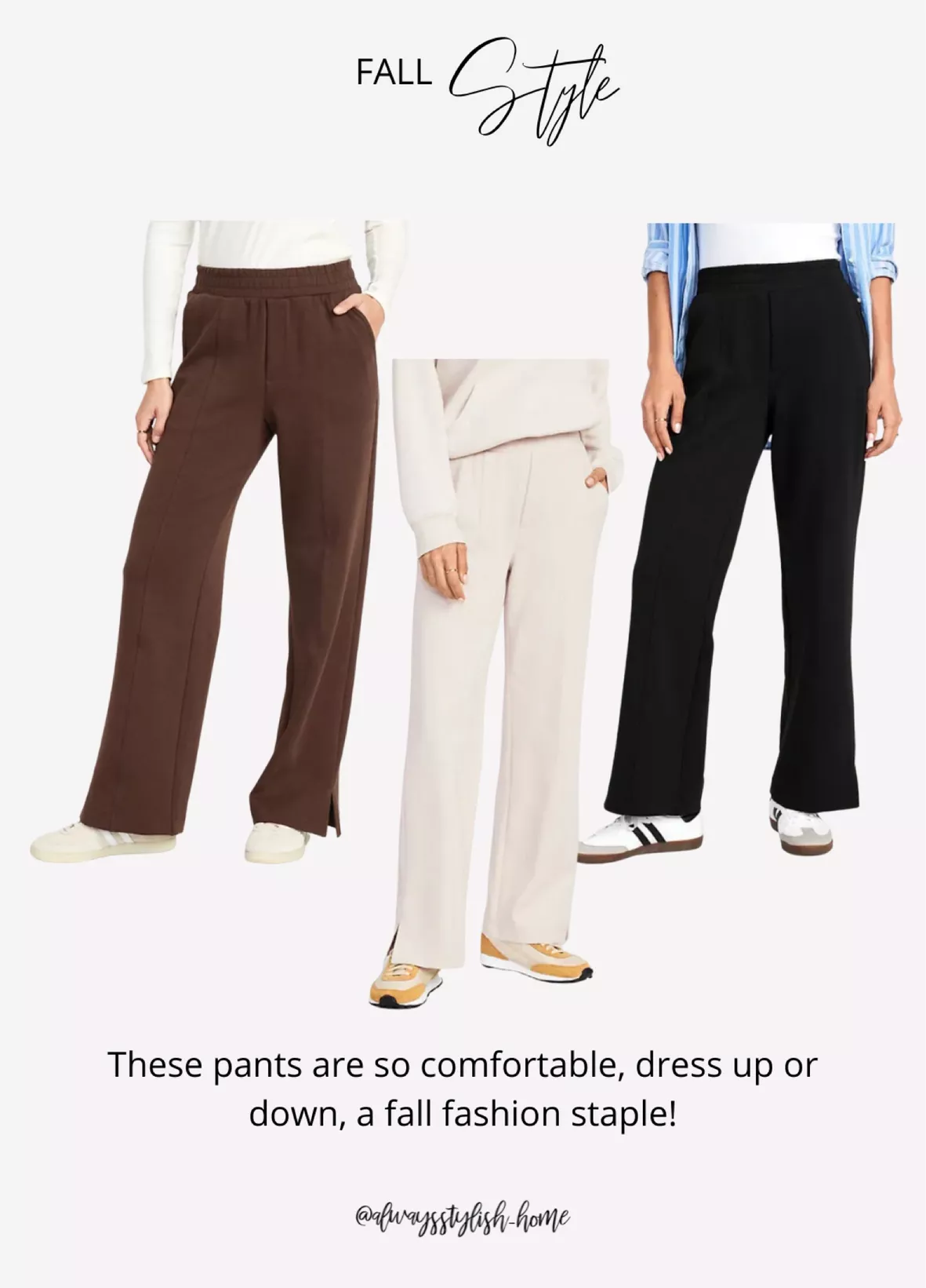High-Waisted Dynamic Fleece Wide-Leg Trouser Pants