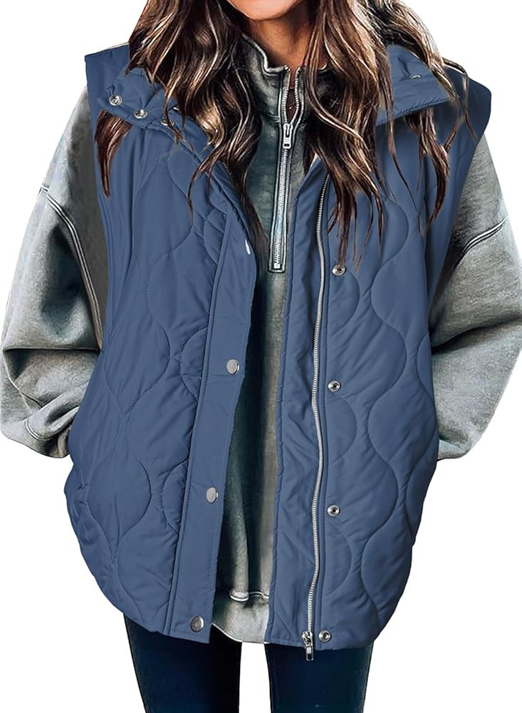 EVALESS Cropped Puffer Vest Women Lightweight Quilted Stand Collar Sleeveless Jackets Fall Winter... | Amazon (US)